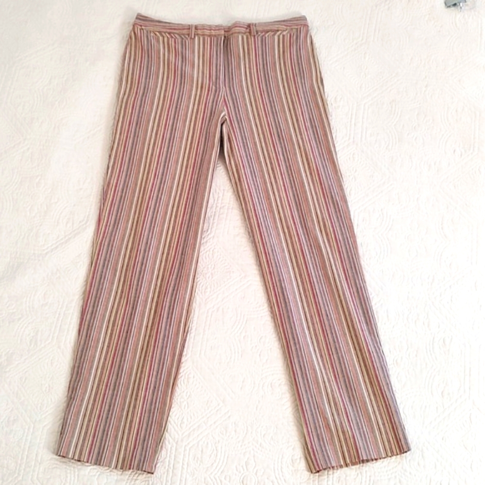 Talbots Woman's Multi Colored Striped Stretch Dress Pants/ Size 12